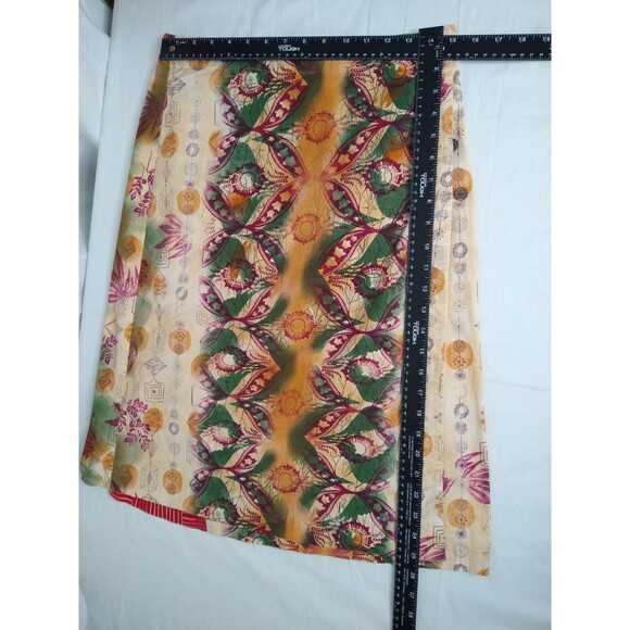 Vintage Christopher & Banks Women Sz 10 Button Wrap Skirt Knee Length Stretch - Picture 3 of 12